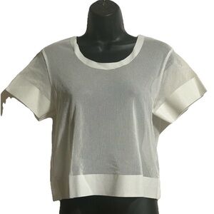Women's Lucas Hugh White Mesh Top, Size S